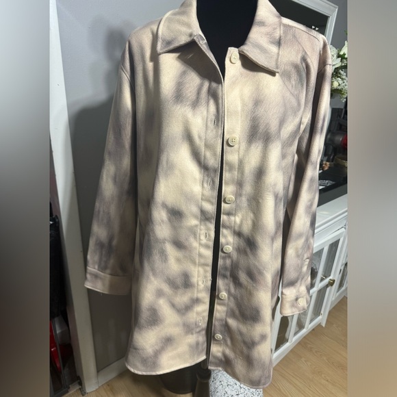 Express Printed Brushed Twill Shacket NWT size XL - Picture 5 of 9